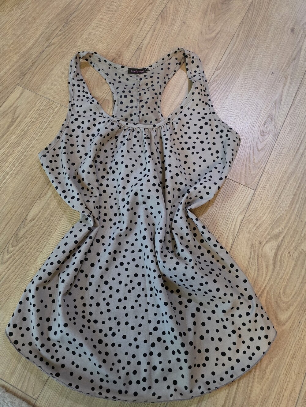 Trendy Angel Women's Polka Dot Ruffle Sleeveless Top